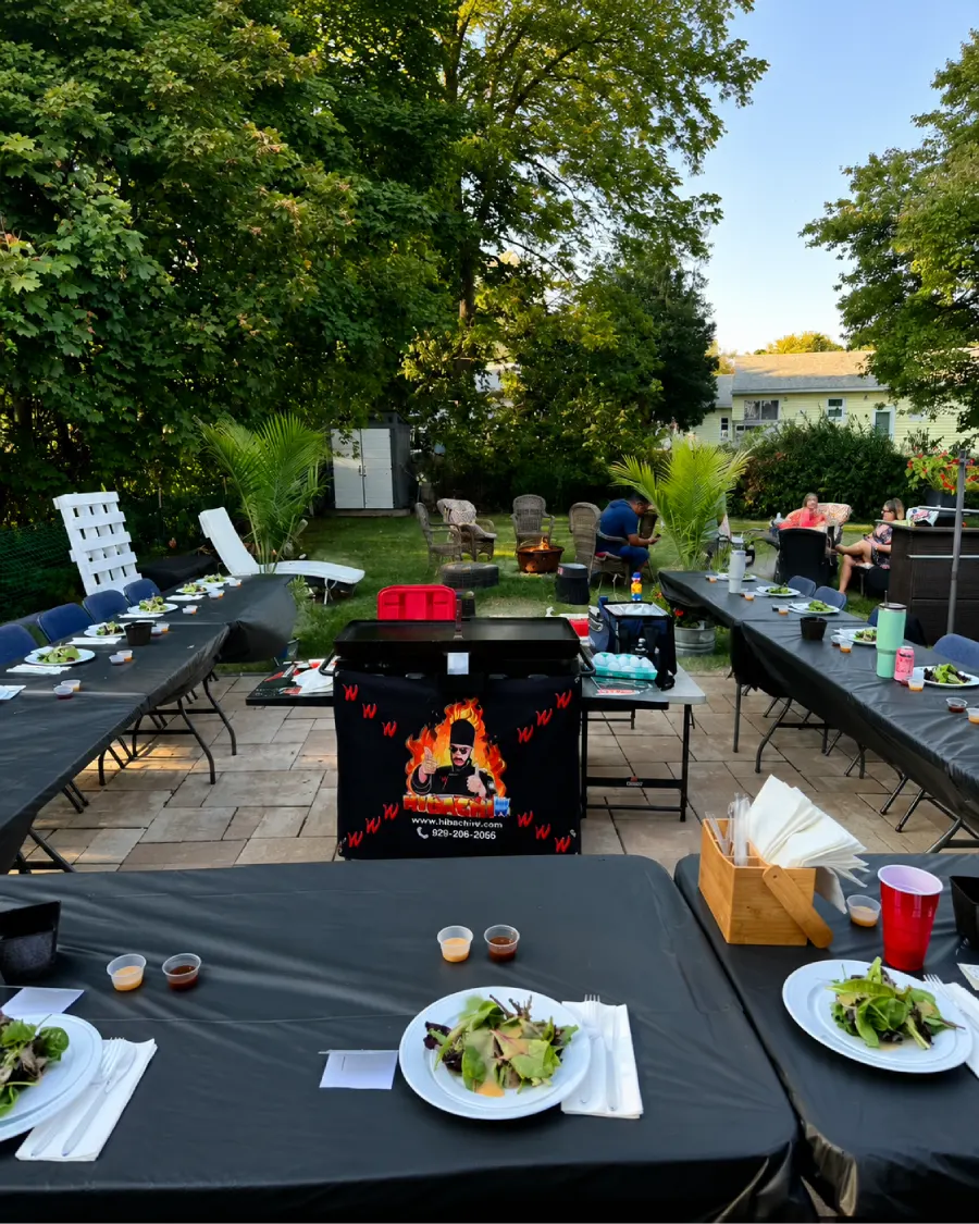 Backyard hibachi at home setup