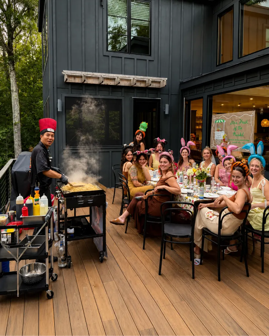 Private hibachi chef cooking for a group in Coastal Georgia & South Carolina