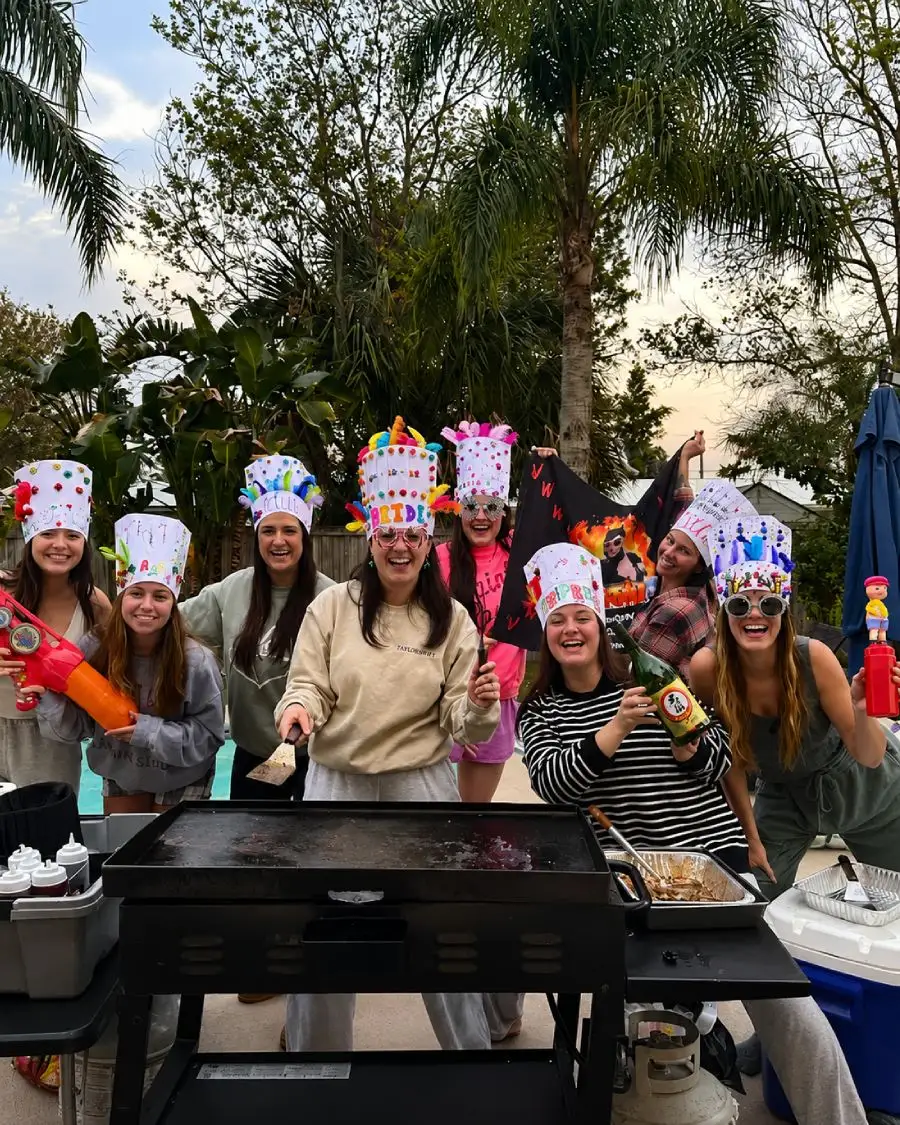 Guests enjoying an interactive poolside hibachi at home experience across Delaware