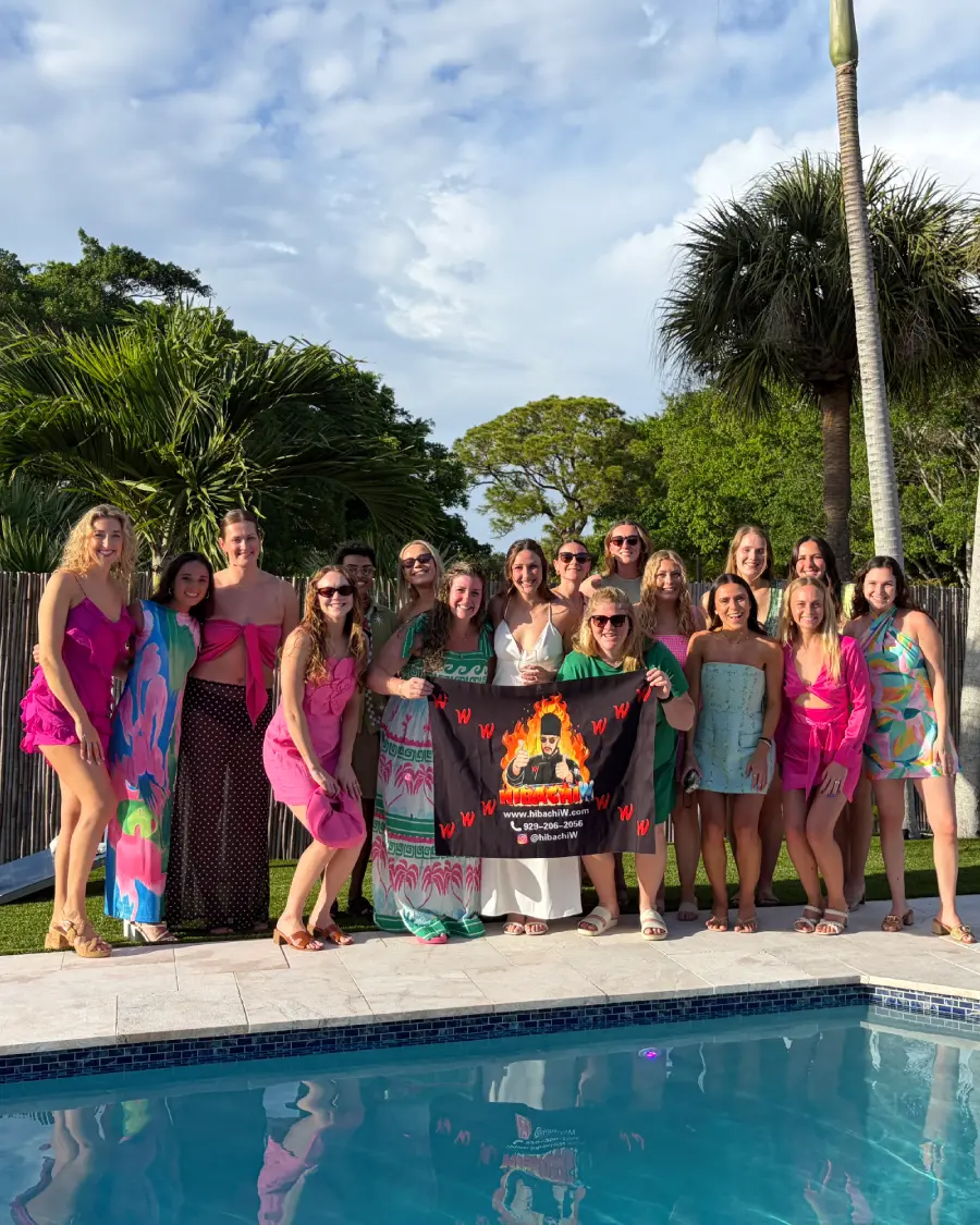 Guests together after a hibachi at home experience across Tampa Bay Area