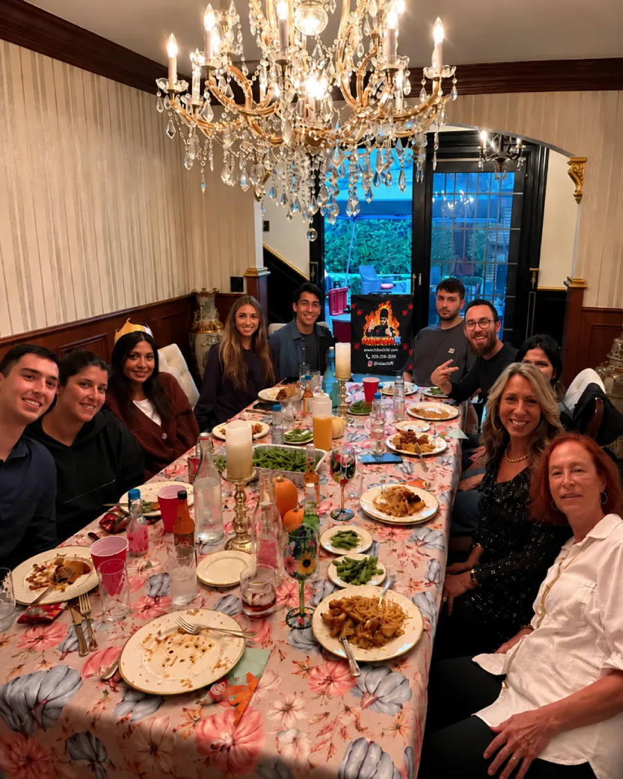 Guests enjoying indoor hibachi at home group dining in Baltimore Metro