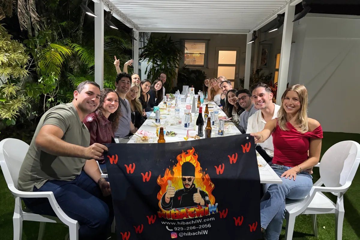 Private hibachi at home group dinner in Florida