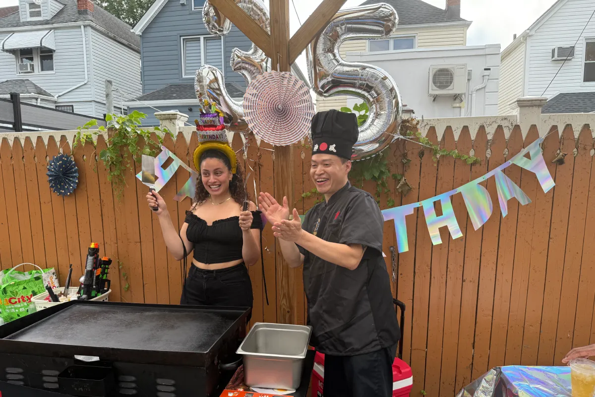 Birthday hibachi party in Florida with a private hibachi chef cooking live for guests